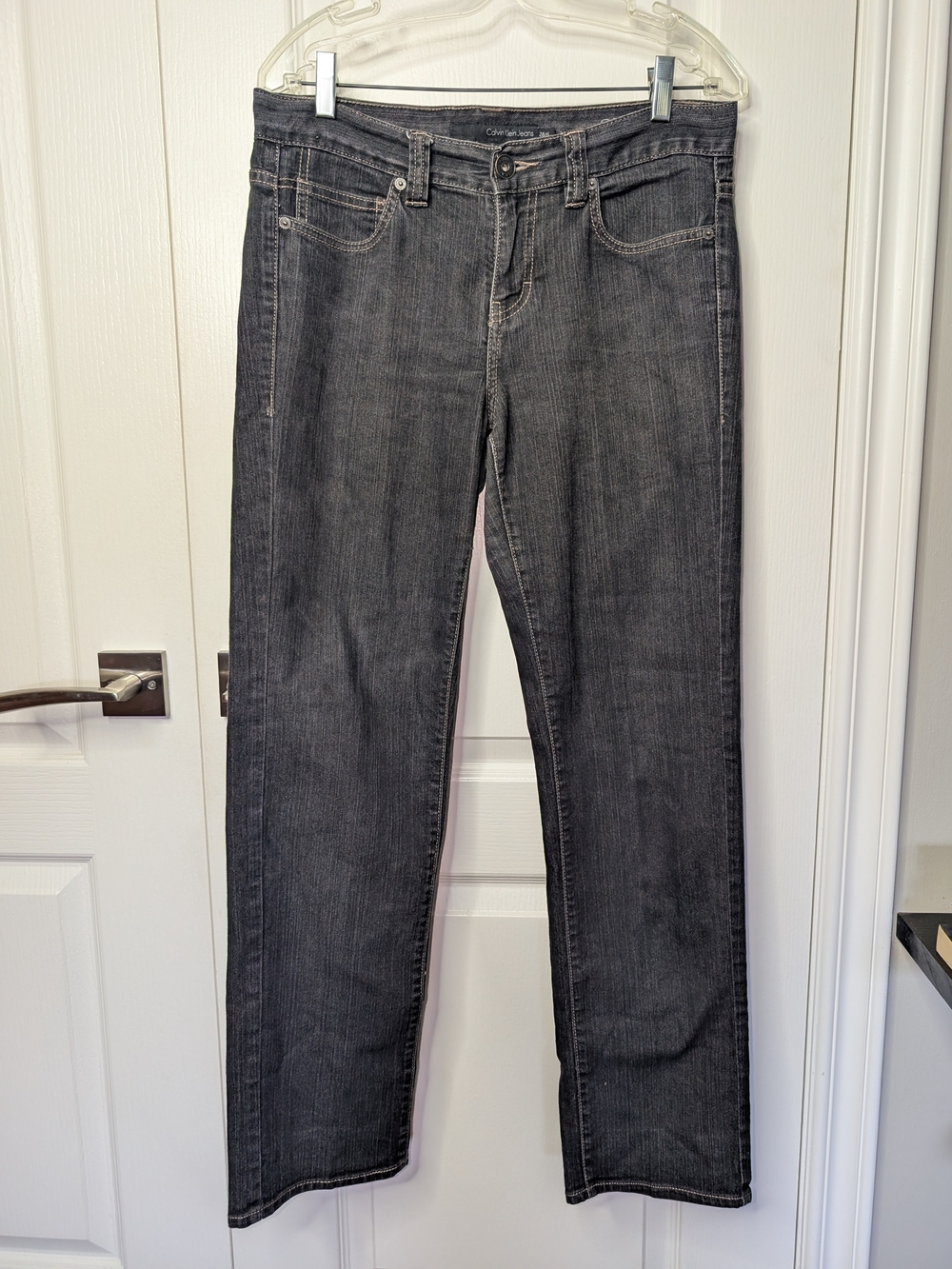 Classic Calvin Klein Women's Dark Gray Straight Jeans